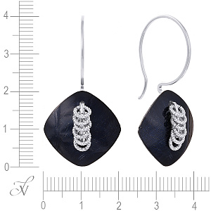 Серьги из серебра с эмалью