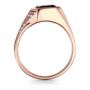 Кольцо из красного золота с бриллиантами, гранатом