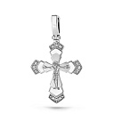 Крест из белого золота с бриллиантами