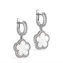 Серьги с английским замком из серебра с фианитами