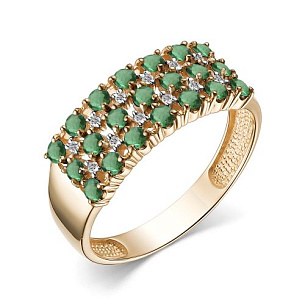 Кольцо из красного золота с бриллиантом