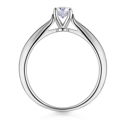 Кольцо помолвочное из белого золота с бриллиантом