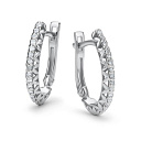 Серьги с английским замком из белого золота с бриллиантами