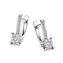 Серьги с английским замком из белого золота с бриллиантами