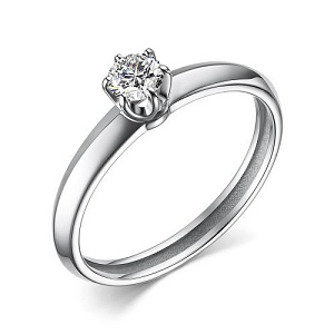 Кольцо из белого золота с бриллиантом