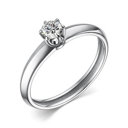 Кольцо из белого золота с бриллиантом