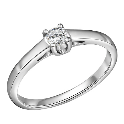 Кольцо из белого золота с бриллиантом