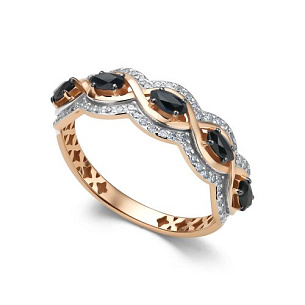 Кольцо из красного золота с бриллиантом