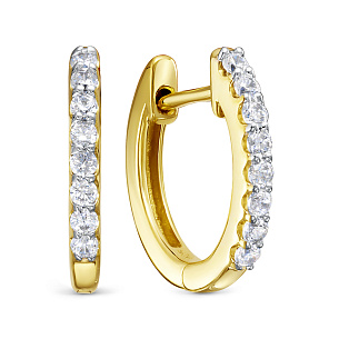 Серьги с английским замком из серебра с фианитом