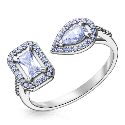 Кольцо из серебра с фианитом