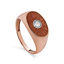 Кольцо из красного золота с бриллиантом