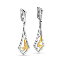 Серьги с английским замком из серебра с позолотой