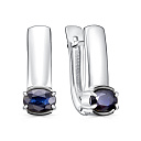 Серьги с английским замком из серебра с сапфирами