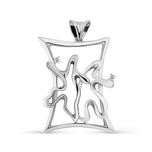 Подвеска из серебра с фианитом