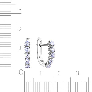 Серьги с английским замком из белого золота с бриллиантами