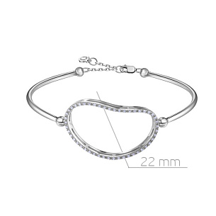 Браслет декоративный из белого золота с бриллиантом, плетение якорное