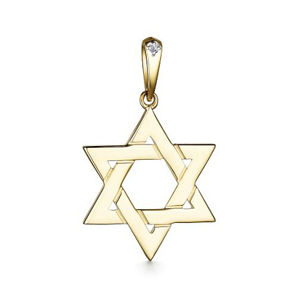 Подвеска из желтого золота с бриллиантом