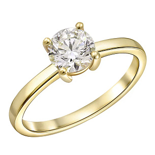 Кольцо из желтого золота с бриллиантом