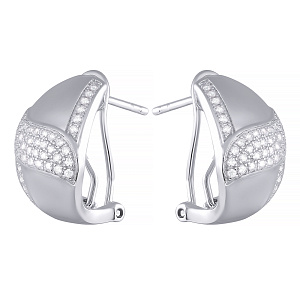 Серьги из серебра с фианитом