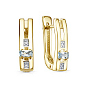 Серьги с английским замком из серебра с бриллиантами