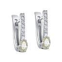 Серьги с английским замком из белого золота с бриллиантами