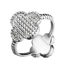 Кольцо из серебра с фианитом, эмалью