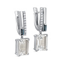 Серьги с английским замком из белого золота с бриллиантами