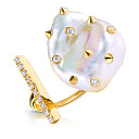 Кольцо из желтого золота с бриллиантами, жемчугом