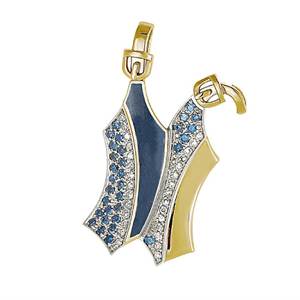 Подвеска из желтого золота с бриллиантами