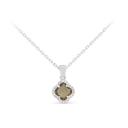 Колье из серебра с алпанитом, фианитами