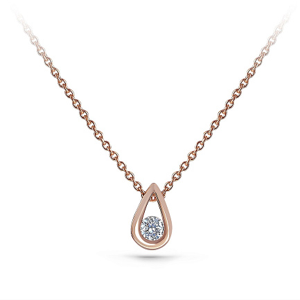 Колье из красного золота с бриллиантом