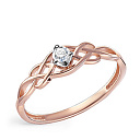 Кольцо из красного золота с бриллиантом