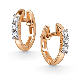 Серьги из красного золота с бриллиантами