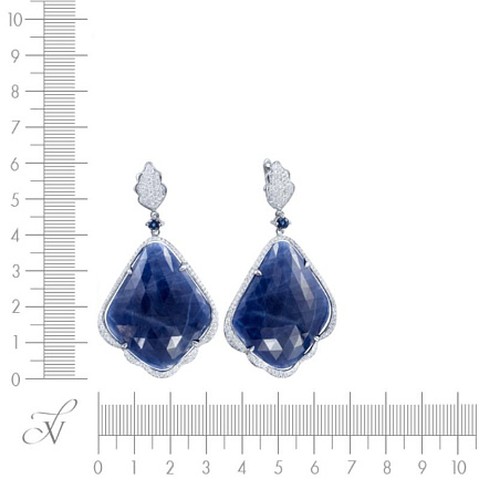 Серьги с английским замком из белого золота с бриллиантами