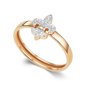 Кольцо из красного золота с бриллиантами