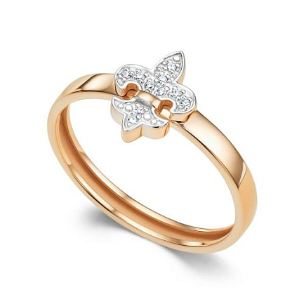 Кольцо из красного золота с бриллиантами