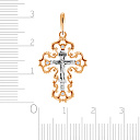 Крест из красного золота с фианитом