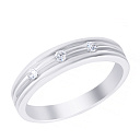 Кольцо обручальное из белого золота с бриллиантами