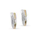 Серьги с английским замком из белого золота с бриллиантами