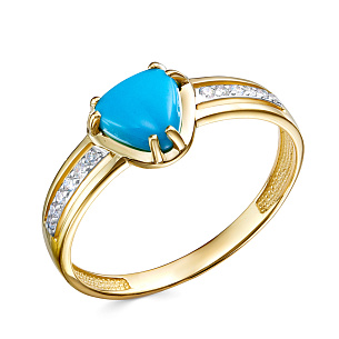 Кольцо из желтого золота с бриллиантом