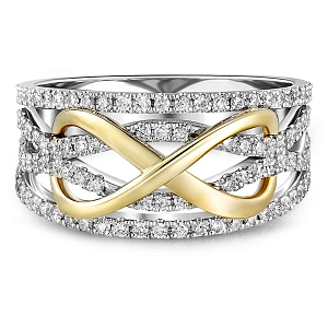 Кольцо из белого золота с бриллиантами