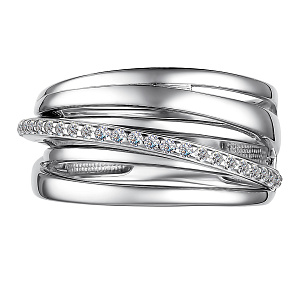 Кольцо из серебра с фианитами