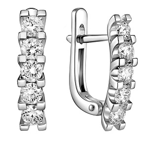 Серьги из белого золота с бриллиантами