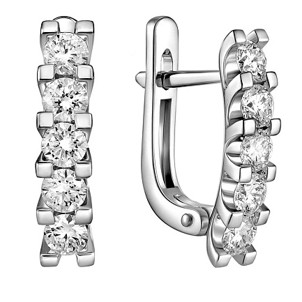 Серьги из белого золота с бриллиантами