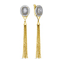 Серьги с английским замком из желтого золота с бриллиантами