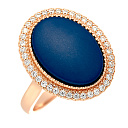 Кольцо из серебра с керамикой, фианитами