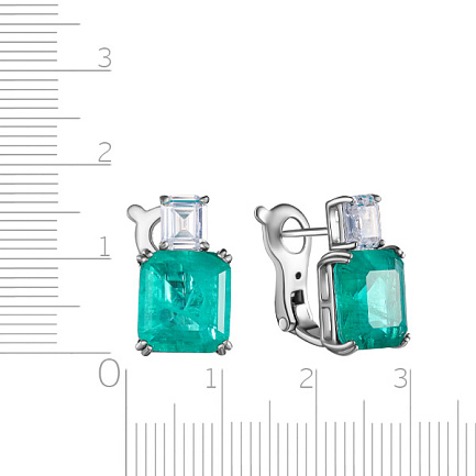 Серьги из серебра с фианитом