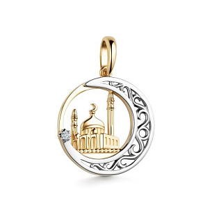 Подвеска из желтого золота с бриллиантом