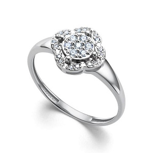 Кольцо из белого золота с бриллиантами