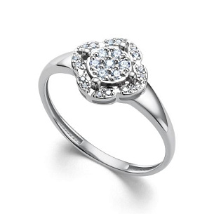 Кольцо из белого золота с бриллиантом